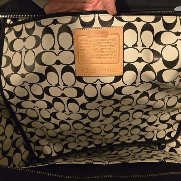 Coach Vintage Hamptons Weekend XL Nylon Travel Tote - Black/Blue - Picture 2 of 16